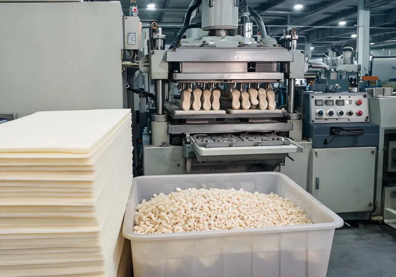 Foam material production